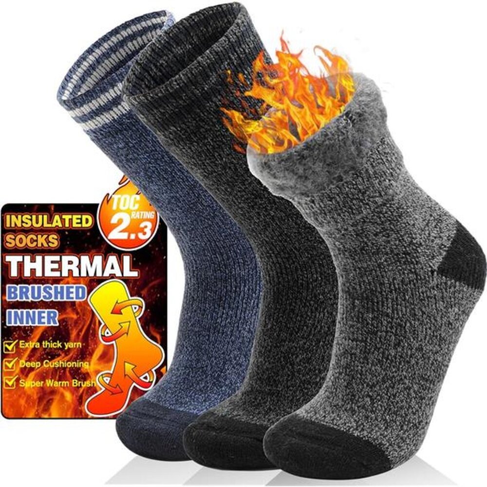 3 Pairs Unisex Winter Thermal Socks Warm Insulated Socks